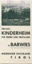 Barwies - Privat-Kinderheim - Faltblatt mit 2 Abbildungen