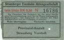 Fahrschein - Strausberg - Strausberger Eisenbahn Aktien-Gesellschaft