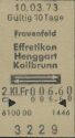 Historische Fahrkarte - SBB - Frauenfeld Effretikon oder Hengart oder Kollbrunn