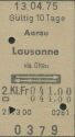 Historische Fahrkarte - SBB - Aarau Lausanne via Olten