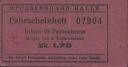 Historische Fahrkarte - Strassenbahn Halle
