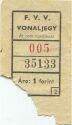 Ungarn - F.V.V. Vonaljegy 1Forint - Einzelfahrschein