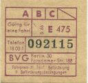 BVG - Berlin Potsdamer Str. 188 - Fahrschein 1966