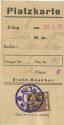 Platzkarte - D-Zug 6 am 26.04.1939 von Berlin nach Hamburg Altona - 3.Klasse