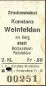 Fahrkarte - Streckenwechsel - Konstanz Weinfelden