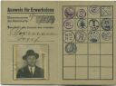 Hamburger Hochbahn AG 1. Mai 1933 - Ausweis für Erwerbslose