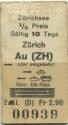 Zürichsee - Zürich Au (ZH) - Fahrkarte 1/2 Preis 1970