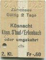 Zürichsee - Küsnacht Küsnacht S'bad / Erlenbach oder umgekehrt - Fahrkarte 1972