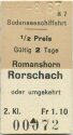 Bodenseeschiffahrt - Romanshorn Rorschach oder umgekehrt - Fahrkarte
