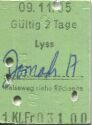 Lyss - Dornach - 1. Klasse 1/2 Preis - Fahrkarte