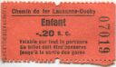 Chemin de fer Lausanne-Ouchy - Kinderfahrschein