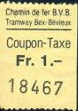 Chemin de fer BVB - Tramway Bex-Bevieux - Coupon-Taxe Fr. 1.-