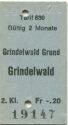 Grindelwald Grund - Grindelwald - Fahrkarte 2. Klasse 1971