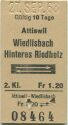 Attiswil - Wiedlisbach Hinteres Riedholz und zurück - Fahrkarte