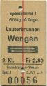 Spezialbillet - Lauterbrunnen Wengen und zurück - Fahrkarte