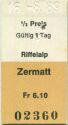 Gornergratbahn - Riffelalp Zermatt - 1/2 Preis 1989