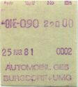 Burgdorf und Umgebung - Bus - Fahrschein 1981