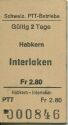 Schweizerische PTT-Betriebe - Habkern Interlaken - Fahrkarte
