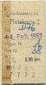 Platzkarte für D76 1957  - Berlin-Friedrichstrasse - 2. Klasse 0.50DM