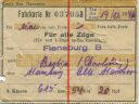 Fahrkarte für alle Züge von Flensburg B nach Berlin / Charlottenburg 1947
