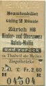 Beamtenbillet - Zürich HB - Fahrkarte