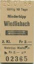 Niederbipp Wiedlisbach - Fahrkarte 1968