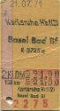Karlsruhe Hbf. Basel Bad Bf - Fahrkarte 2. Kl. 1971