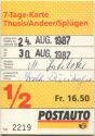 Postauto - 7-Tage-Karte Thusis Andeer Splügen - Fahrkarte