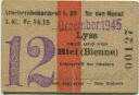 Arbeiterabonnement - Lyss nach und von Biel (Bienne) - Fahrkarte