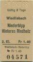 Wiedlisbach - Niederbipp Hinteres Riedholz - Fahrkarte