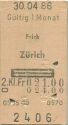 Frick - Zürich und zurück - Fahrkarte