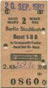 Fahrkarte - Berlin Stadtbahn Basel SBB via Gerstungen