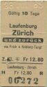 Laufenburg Zürich und zurück via Frick oder Koblenz Turgi und zurück - Fahrkarte