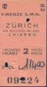 Fahrkarte - Firenze S.M.N. Zürich via Bologna-Milano Chiasso