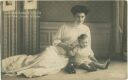 Postkarte - Kronprinzessin Cecilie mit dem Prinzen Wilhelm
