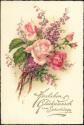 Postkarte - Rosen - Blumenstrauss