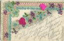 Postkarte - Blumen - Rosen - Prägedruck
