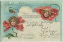 Postkarte - Mohn - Mädchenköpfe