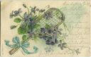 Postkarte - Blumen - Tennisschläger
