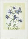 Blume - Schmetterling - Künstlerkarte signiert N. ST.