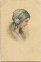Ansichtskarte - Junge Frau mit Kopftuch - Wenau Brabant 1795