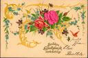 Postkarte - Geburtstag - Blumen - Rosen