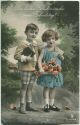 Postkarte - Geburtstag - Mädchen und Junge