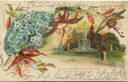Postkarte - Vergissmeinnicht - Fuchsia - Glimmer
