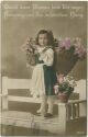Postkarte - Mädchen mit Blumen