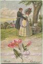Postkarte - Blumensprache - Winde Schelmerei