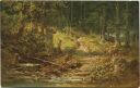 Postkarte - Betende im Wald