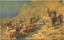 Die Heilige Schrift - Moses schlägt Wasser aus dem Felsen - Künstler-Ansichtskarte