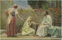Jesus bei Maria und Martha - Künstler-Ansichtskarte
