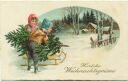 Postkarte - Weihnachten - Kinder - Weihnachtsbaum